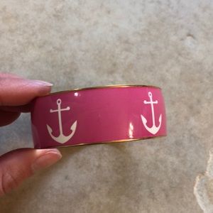 Pink and white anchor bangle